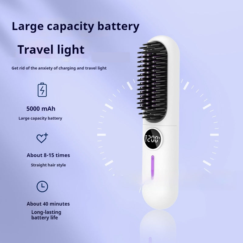 Wireless LCD Hair Straightening Comb