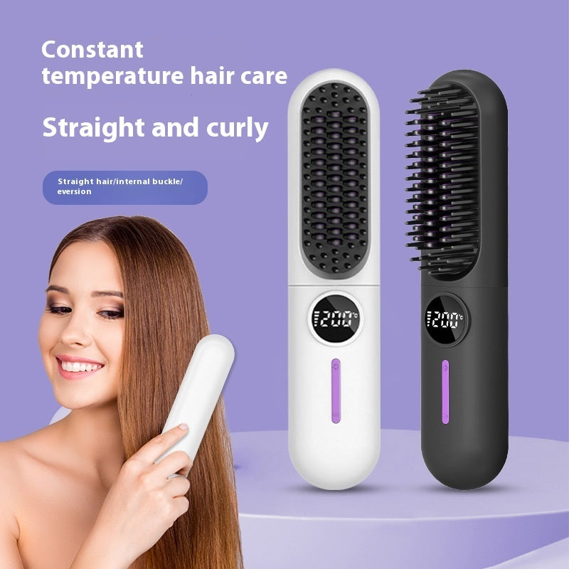 Wireless LCD Hair Straightening Comb