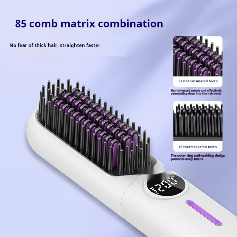 Wireless LCD Hair Straightening Comb